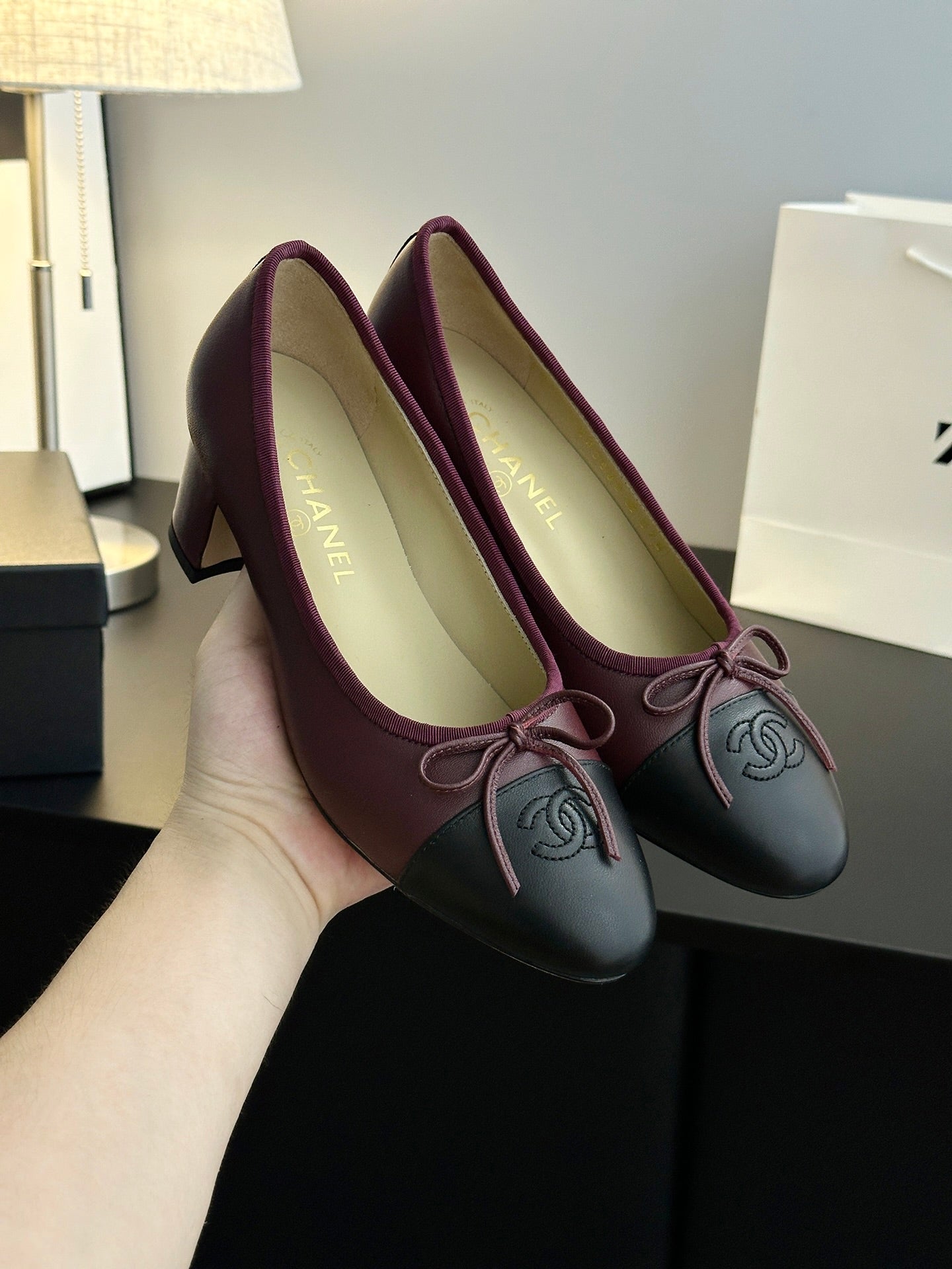 Chanel 25B Bow Mary Jane Shoes