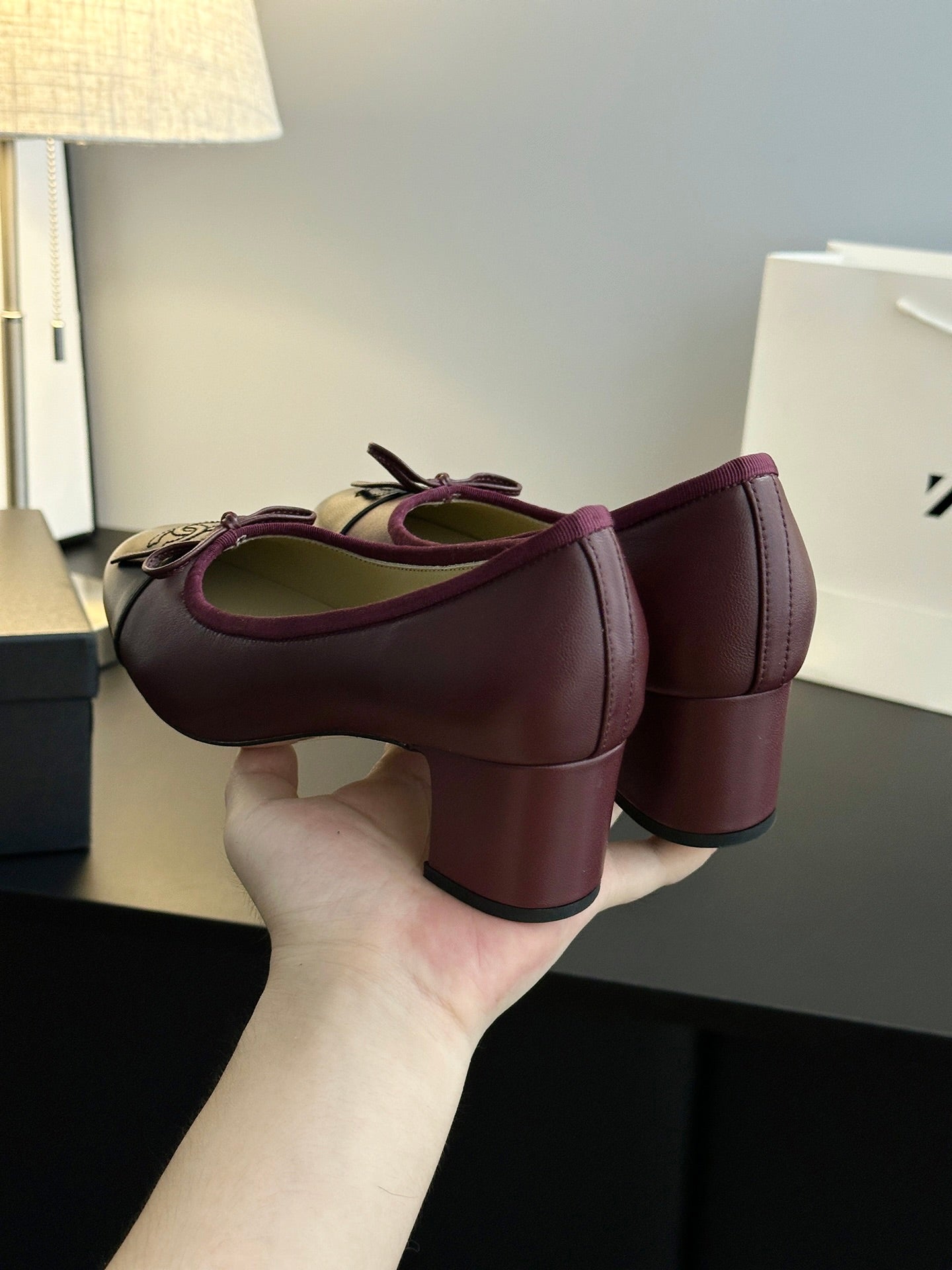 Chanel 25B Bow Mary Jane Shoes