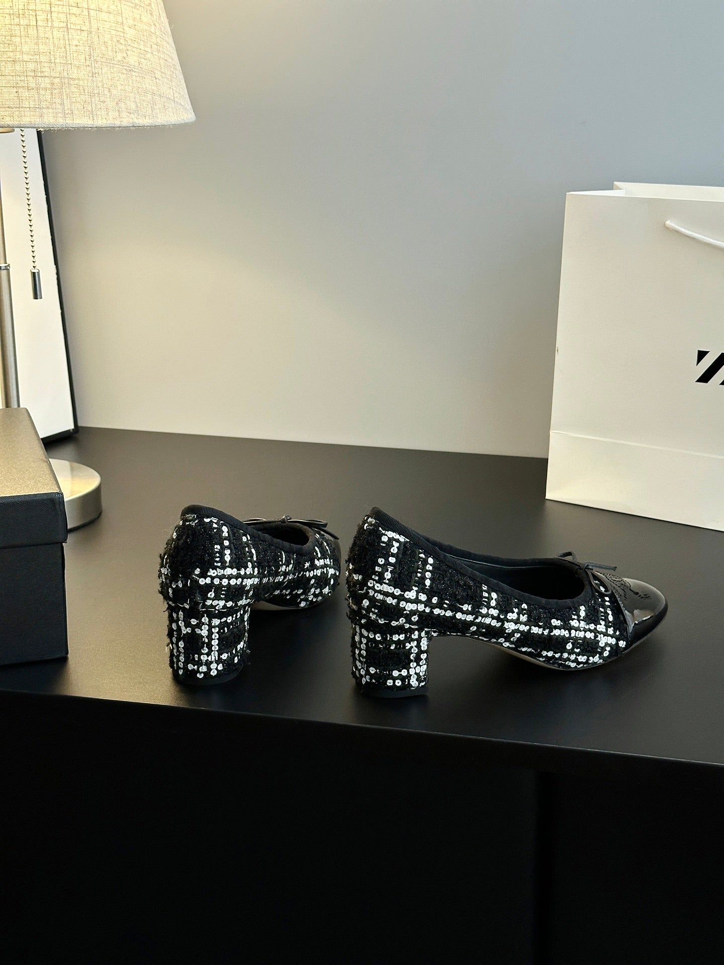 Chanel 25B Bow Mary Jane Shoes