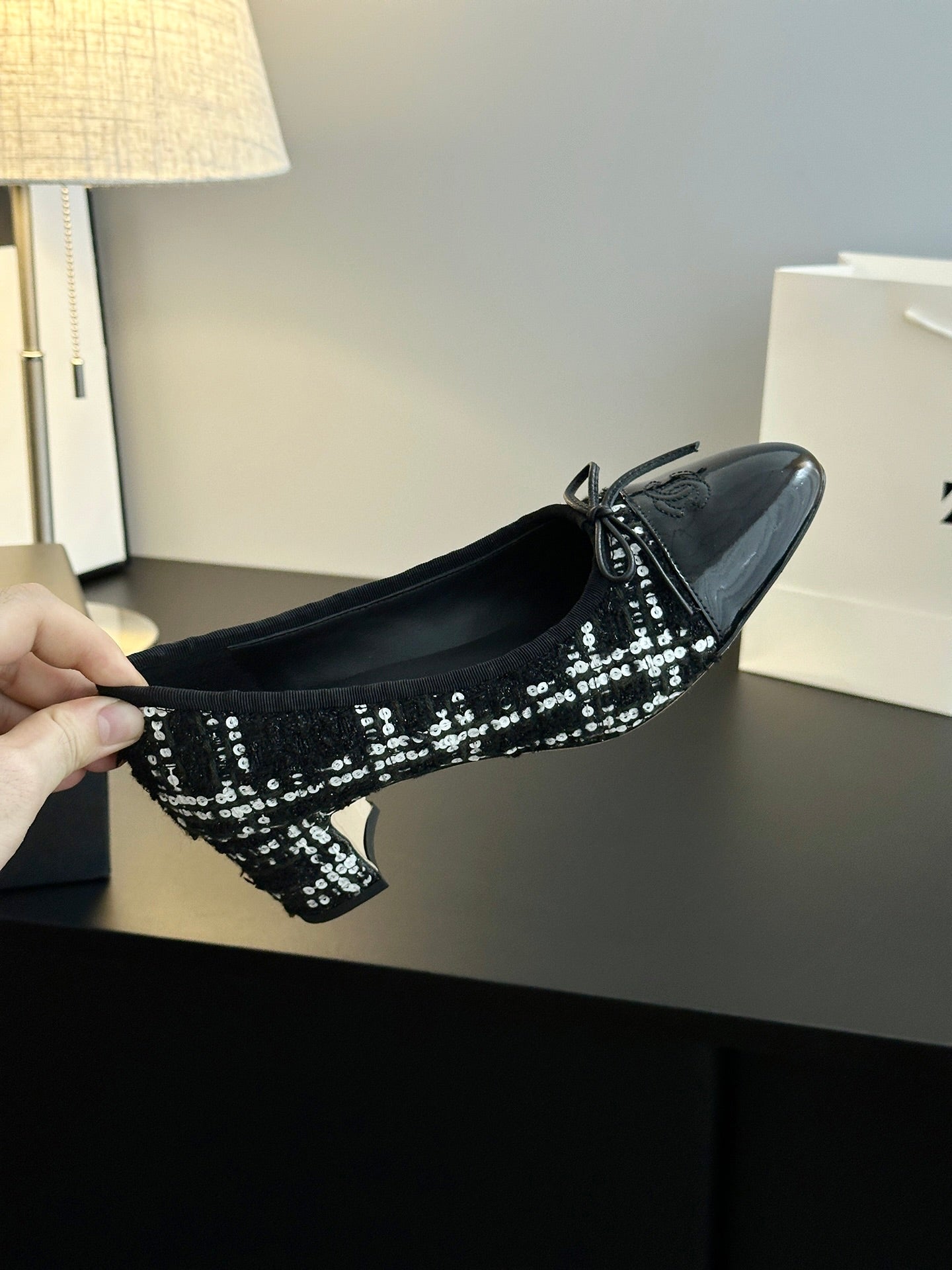 Chanel 25B Bow Mary Jane Shoes