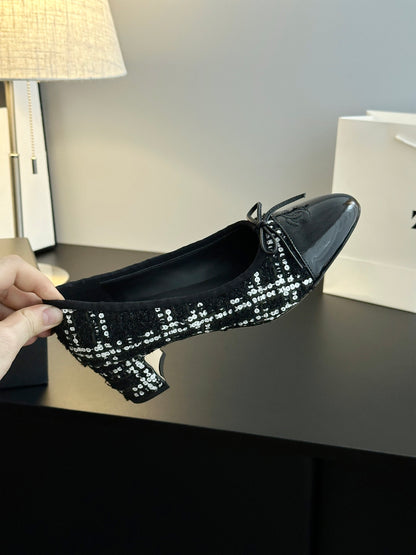 Chanel 25B Bow Mary Jane Shoes