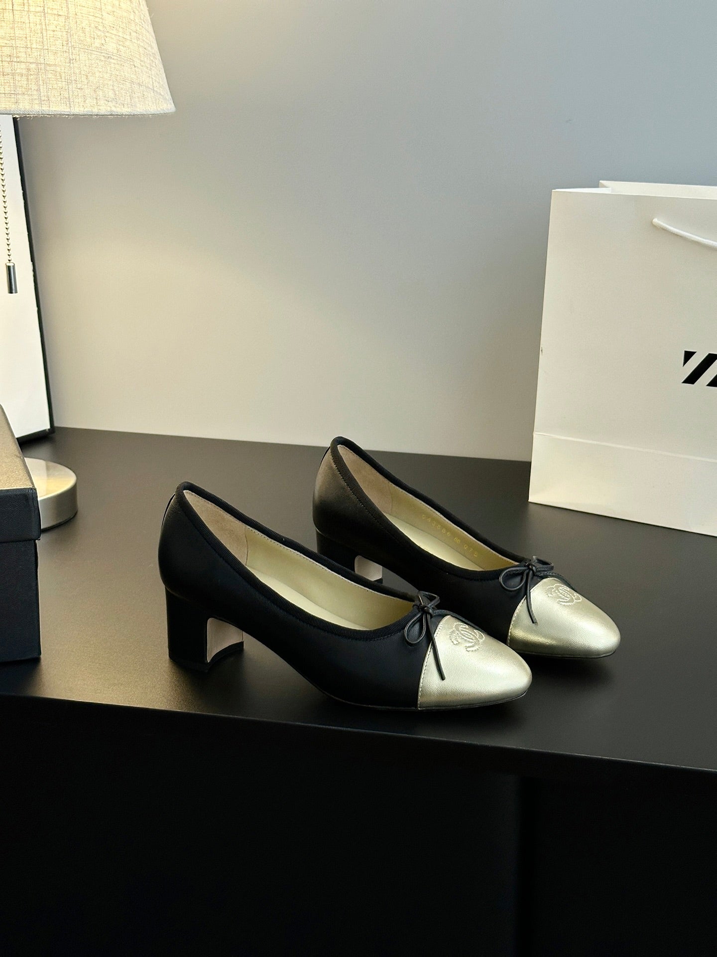 Chanel 25B Bow Mary Jane Shoes