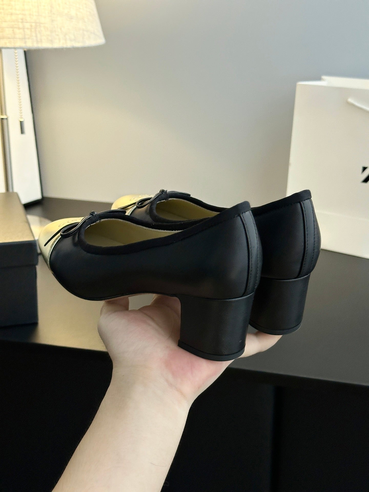 Chanel 25B Bow Mary Jane Shoes
