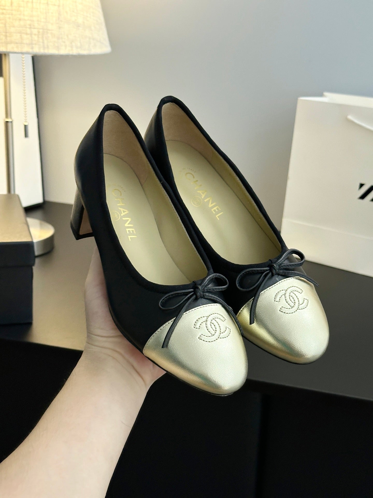 Chanel 25B Bow Mary Jane Shoes