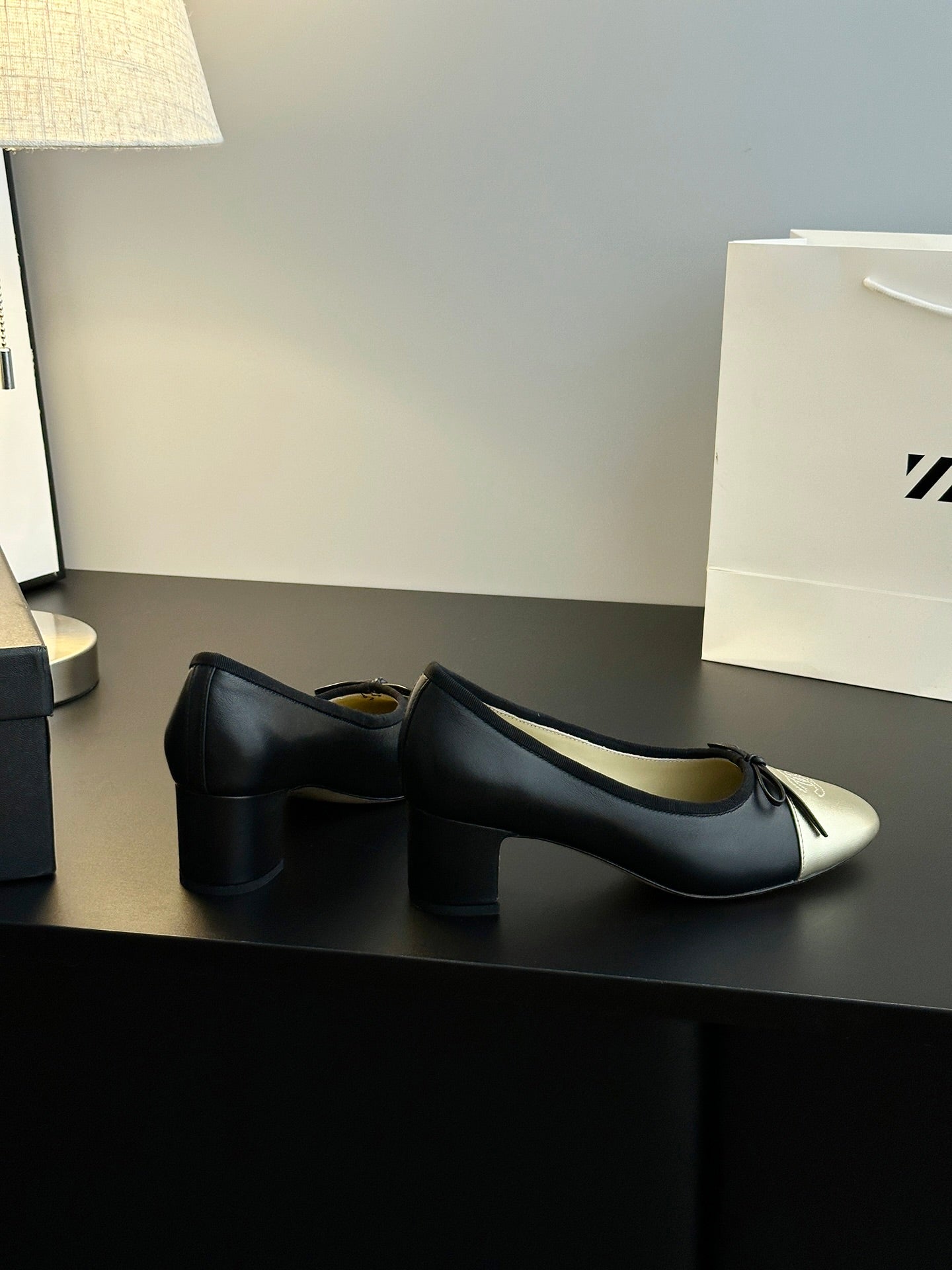 Chanel 25B Bow Mary Jane Shoes