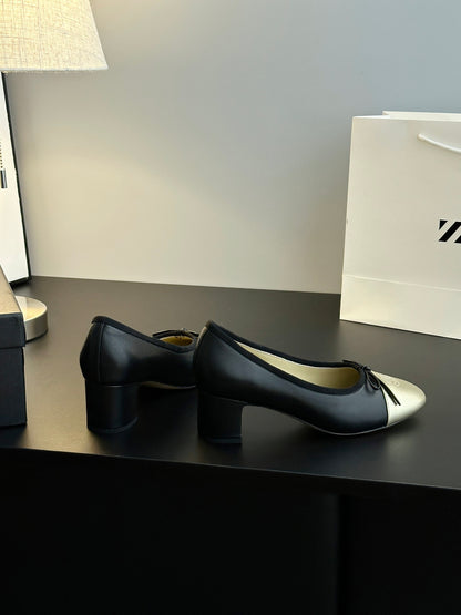 Chanel 25B Bow Mary Jane Shoes