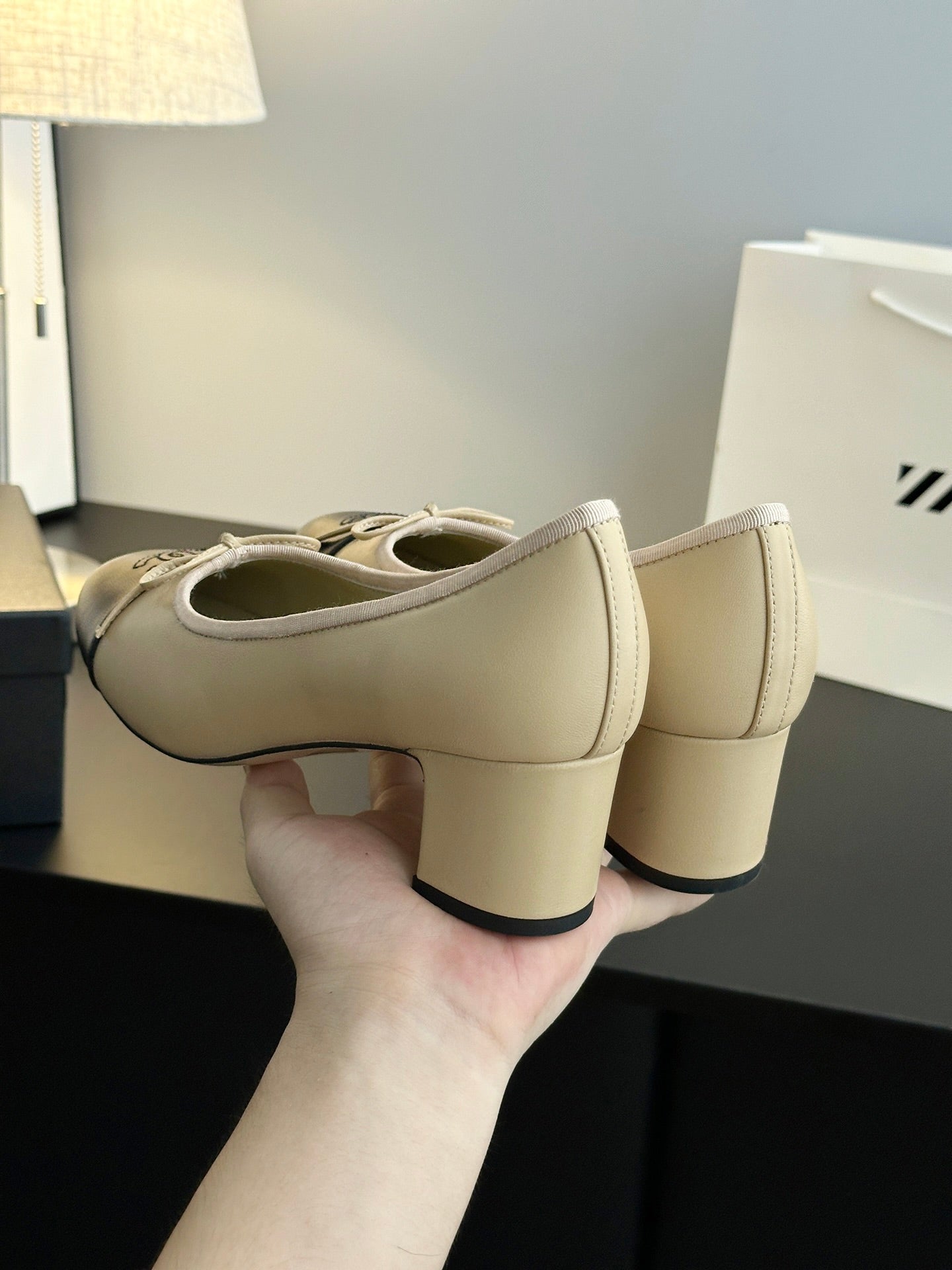 Chanel 25B Bow Mary Jane Shoes
