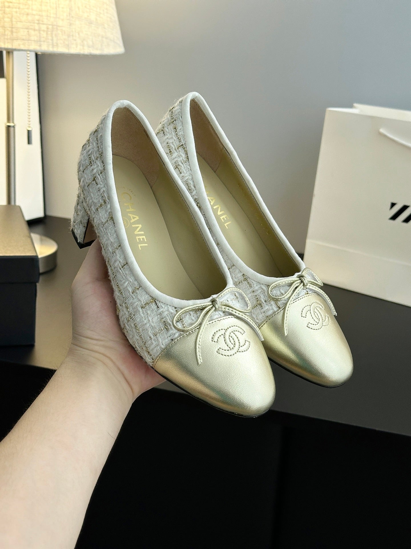 Chanel 25B Bow Mary Jane Shoes