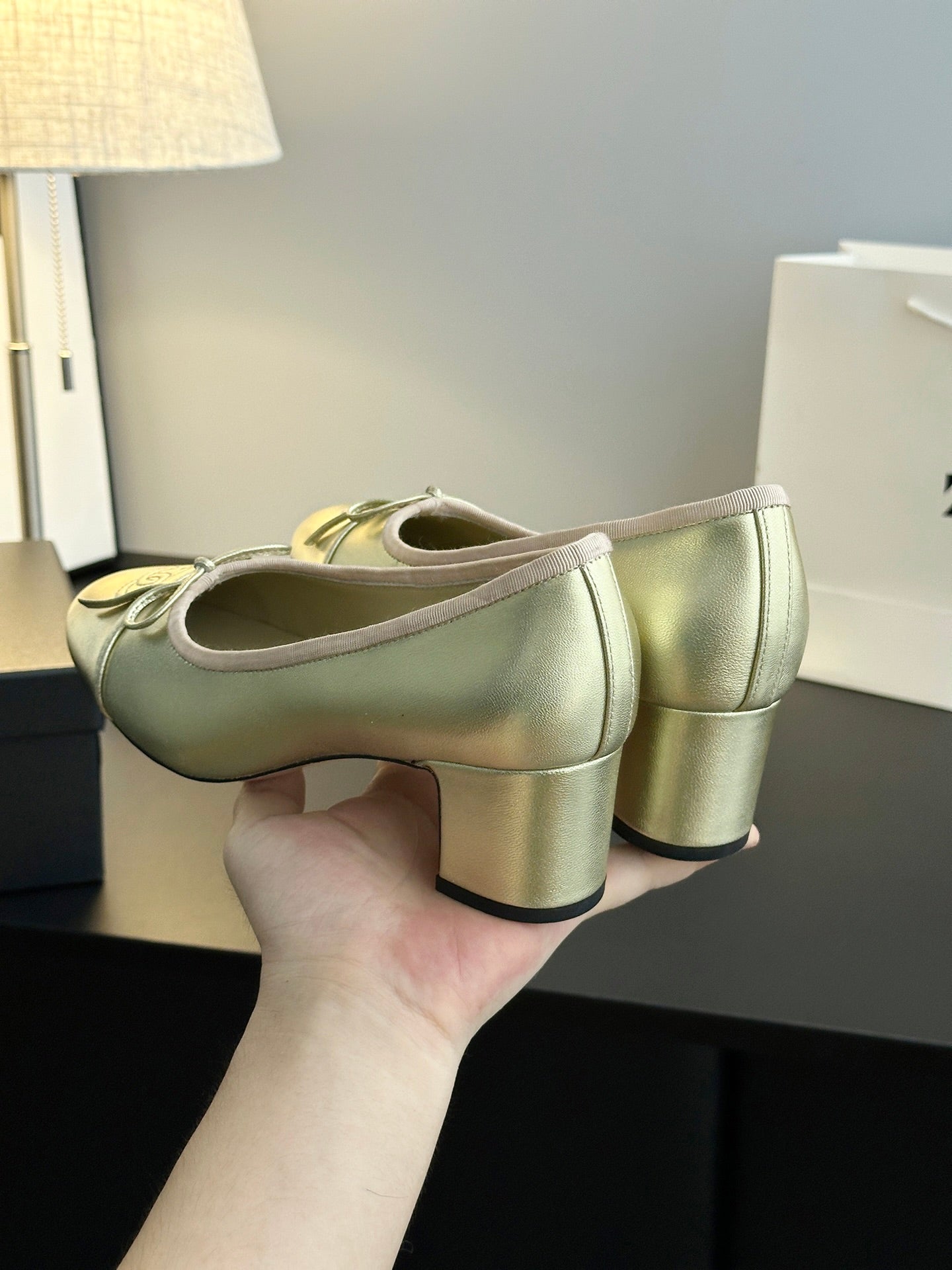 Chanel 25B Bow Mary Jane Shoes