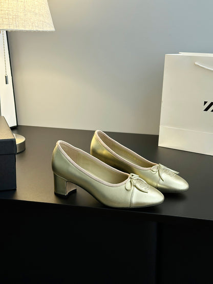 Chanel 25B Bow Mary Jane Shoes