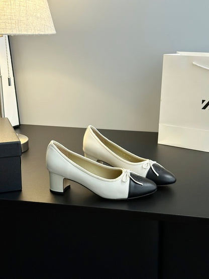 Chanel 25B Bow Mary Jane Shoes