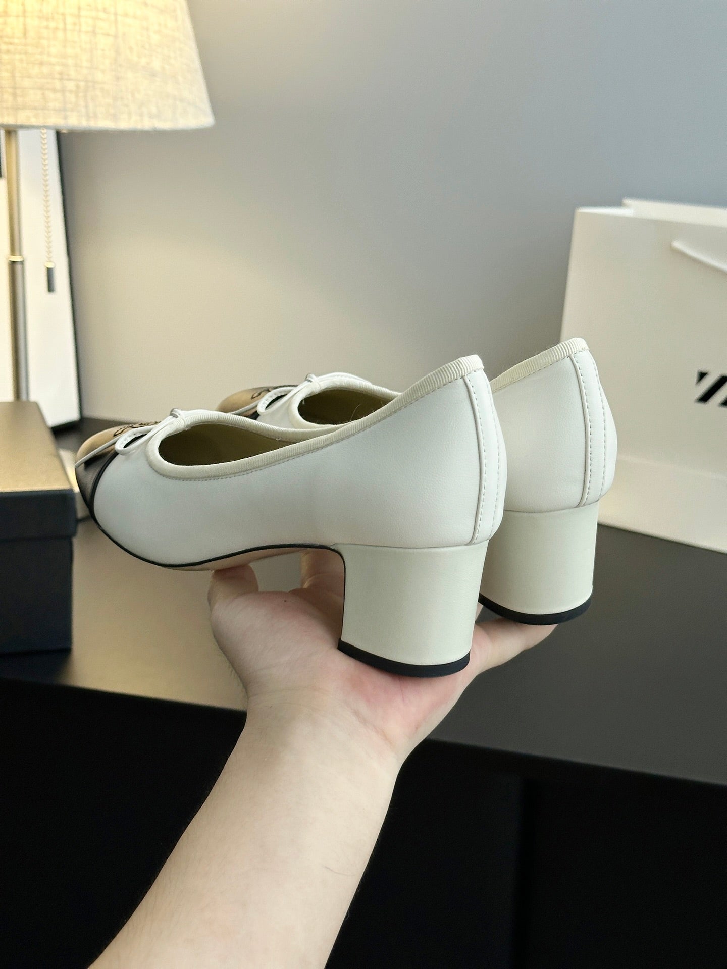 Chanel 25B Bow Mary Jane Shoes