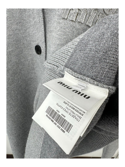 Miu Miu Logo Patch Wool Blend Cardigan – 25FW
