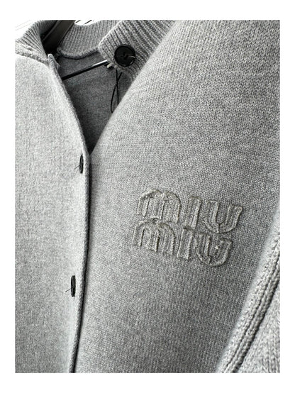 Miu Miu Logo Patch Wool Blend Cardigan – 25FW