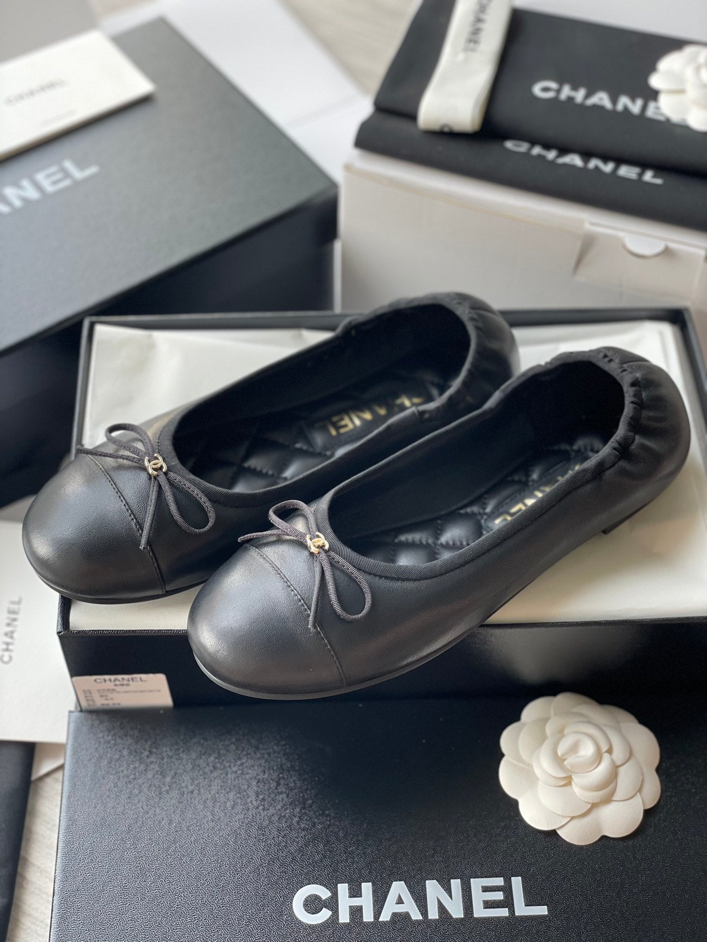Chanel 25B Bow Ballet Flats