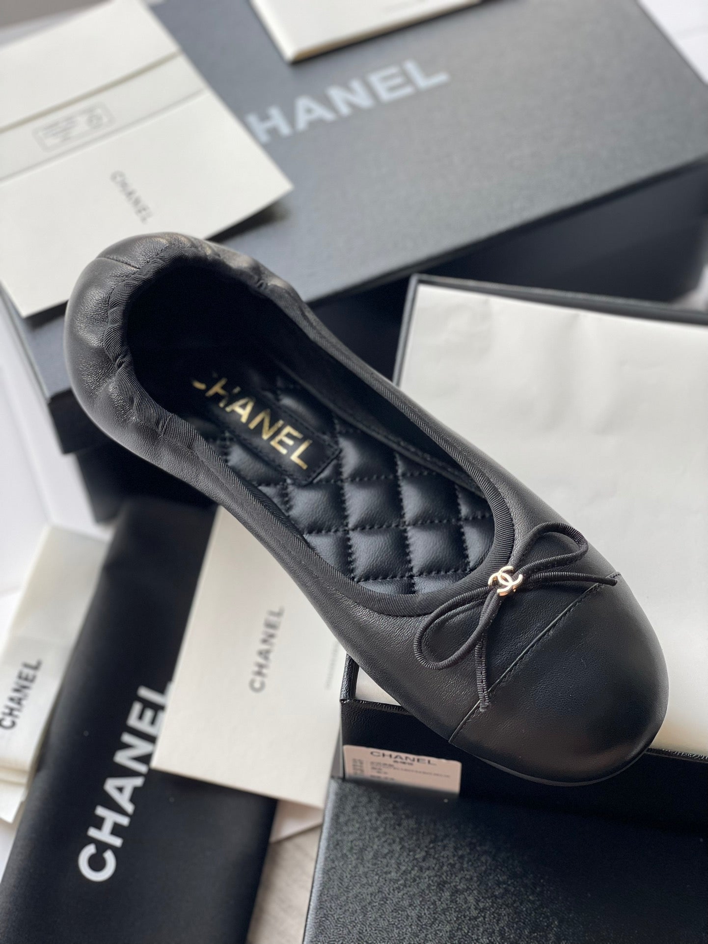 Chanel 25B Bow Ballet Flats