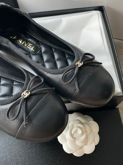 Chanel 25B Bow Ballet Flats