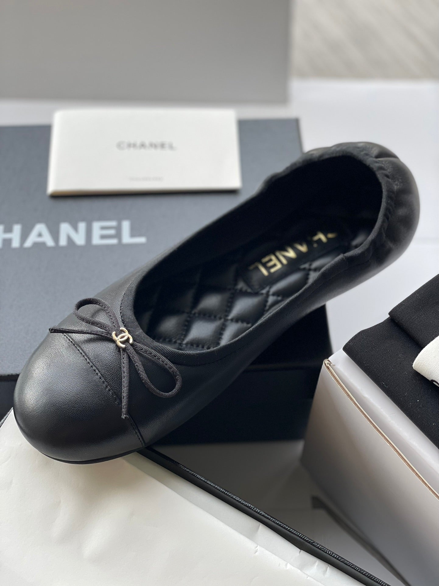 Chanel 25B Bow Ballet Flats