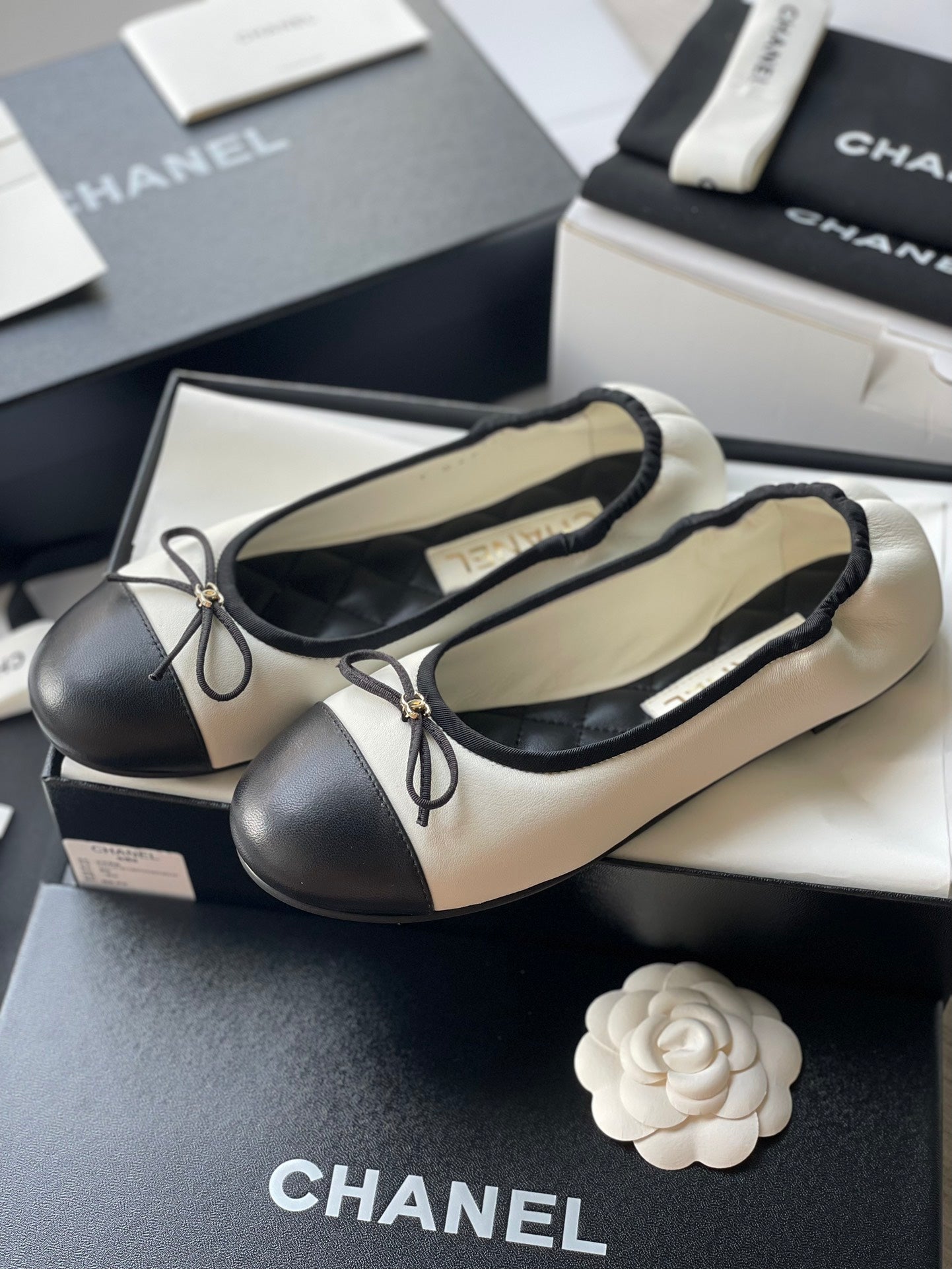 Chanel 25B Bow Ballet Flats