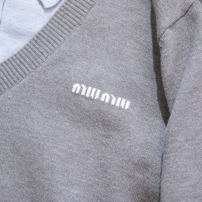 Miu Miu Wool Blend Faux Two-Piece Sweater – 25FW