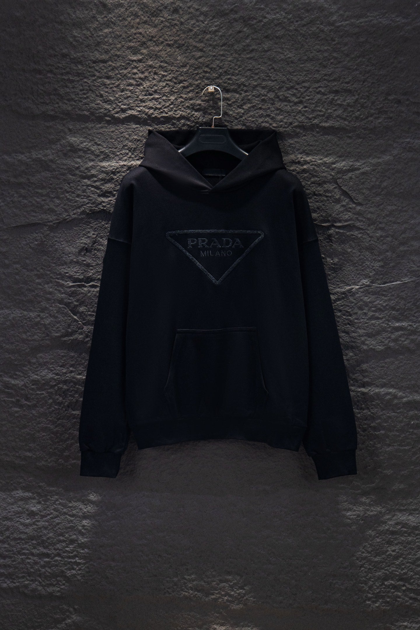 Prada Oversize Embroidered Cotton Sweatshirt
