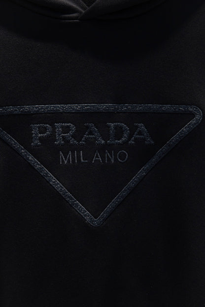 Prada Oversize Embroidered Cotton Sweatshirt