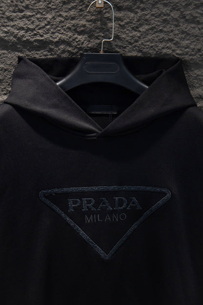 Prada Oversize Embroidered Cotton Sweatshirt