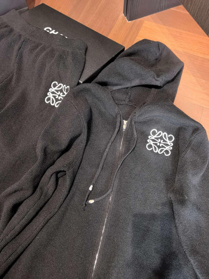 Loewe Classic Logo Embroidered Hooded Knit Set
