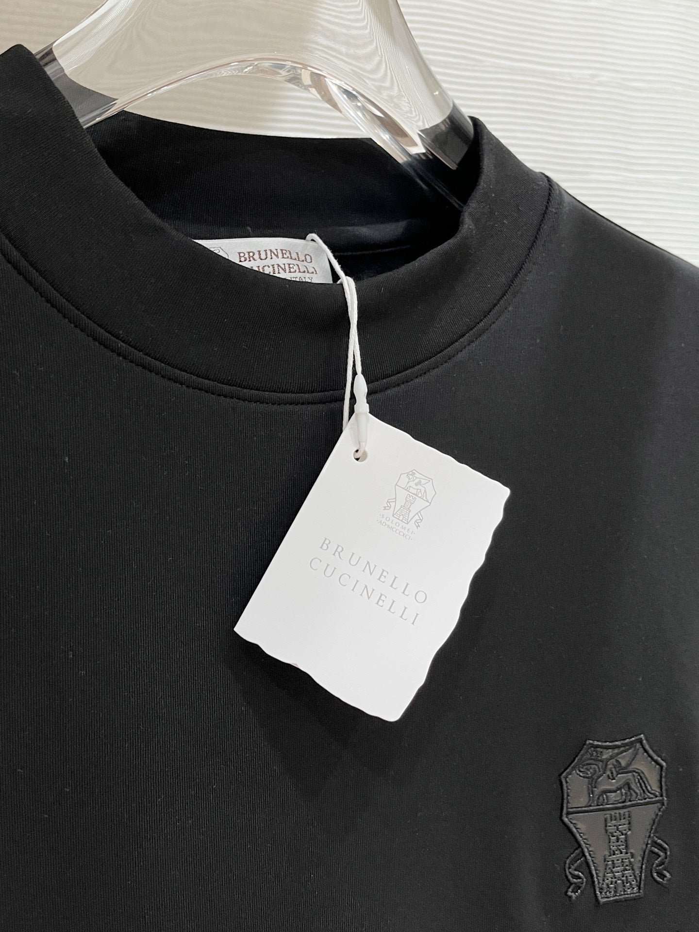 Brunello Cucinelli Men's Logo Embroidered Base Layer Sweater – 2025FW