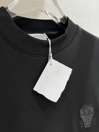 Brunello Cucinelli Men's Logo Embroidered Base Layer Sweater – 2025FW