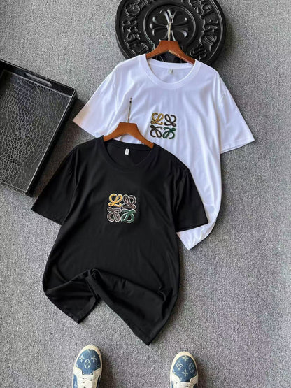 Loewe Silk Round Neck Short Sleeve T-Shirt