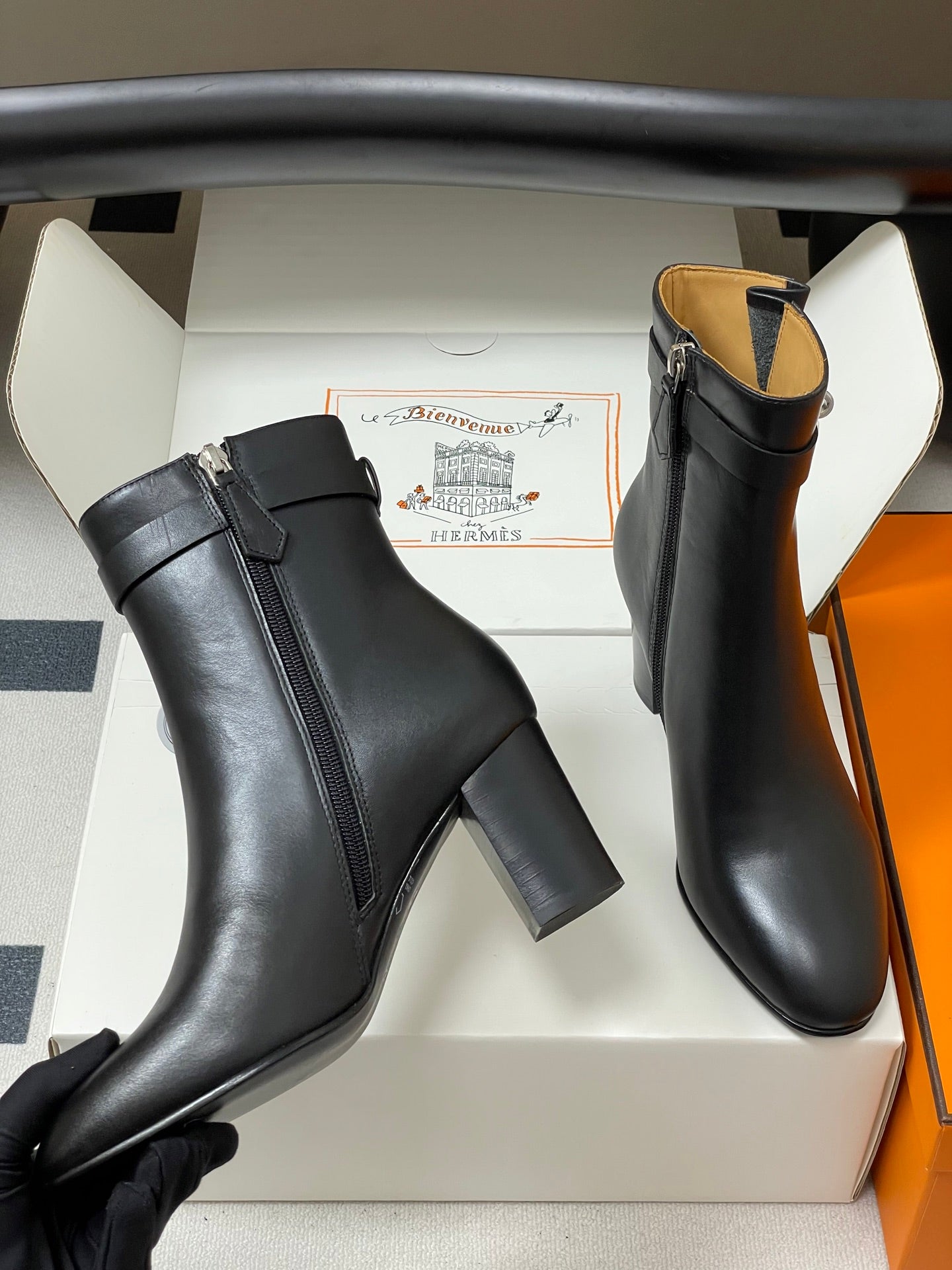 Hermès Saint Germain Kelly Buckle Ankle Boots – 25FW