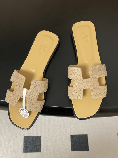 Hermès Oran Woven Suede Sandals – 2025 Collection