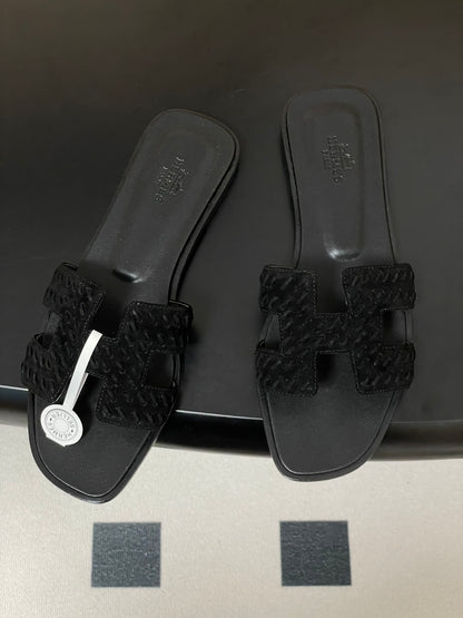 Hermès Oran Woven Suede Sandals – 2025 Collection