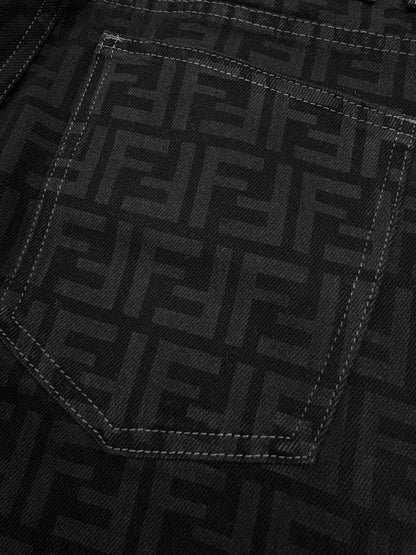 Fendi All-Over FF Monogram Denim Jeans