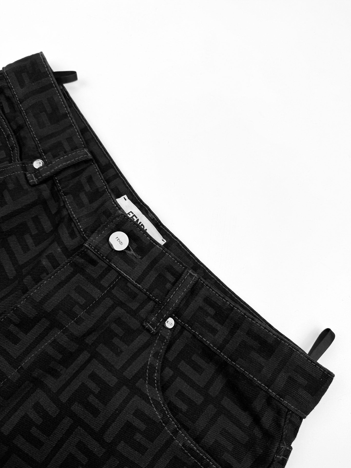 Fendi All-Over FF Monogram Denim Jeans