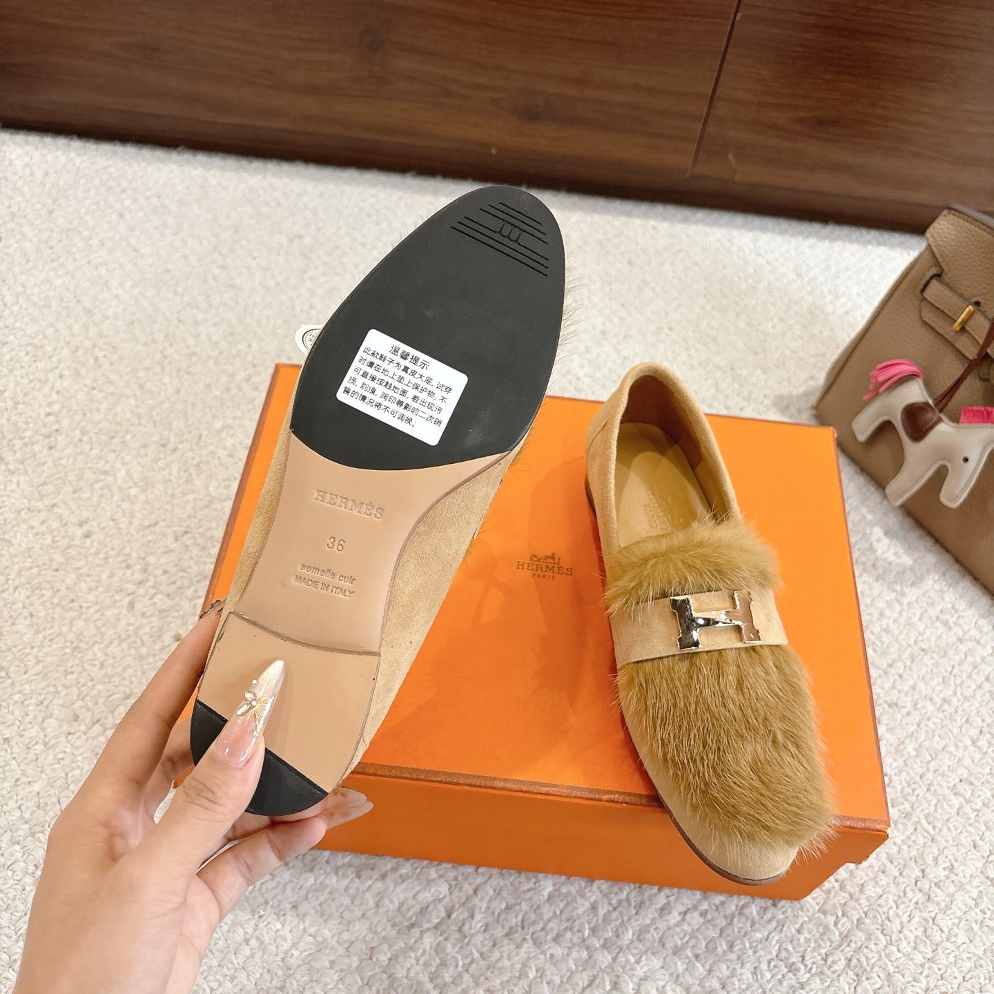 Hermès Mink Suede Loafers & Mules – Autumn/Winter Collection