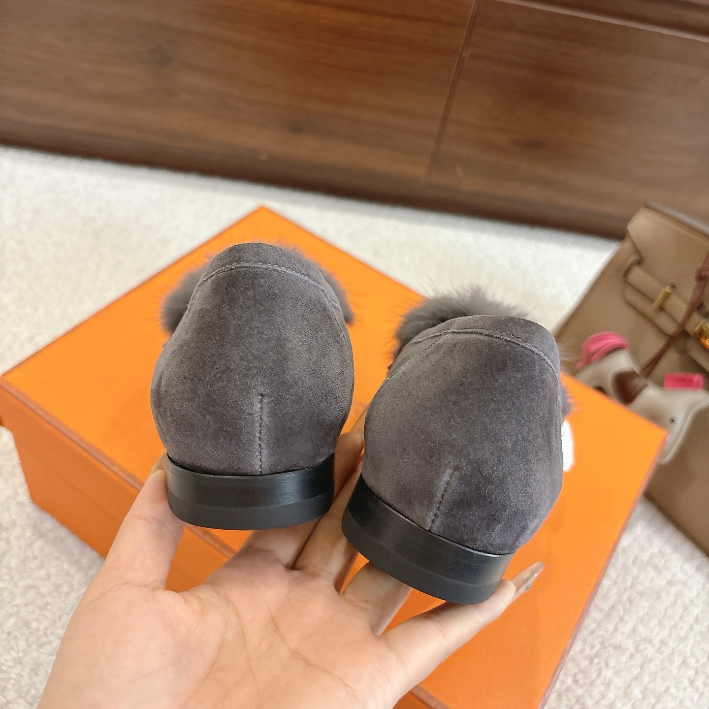 Hermès Mink Suede Loafers & Mules – Autumn/Winter Collection
