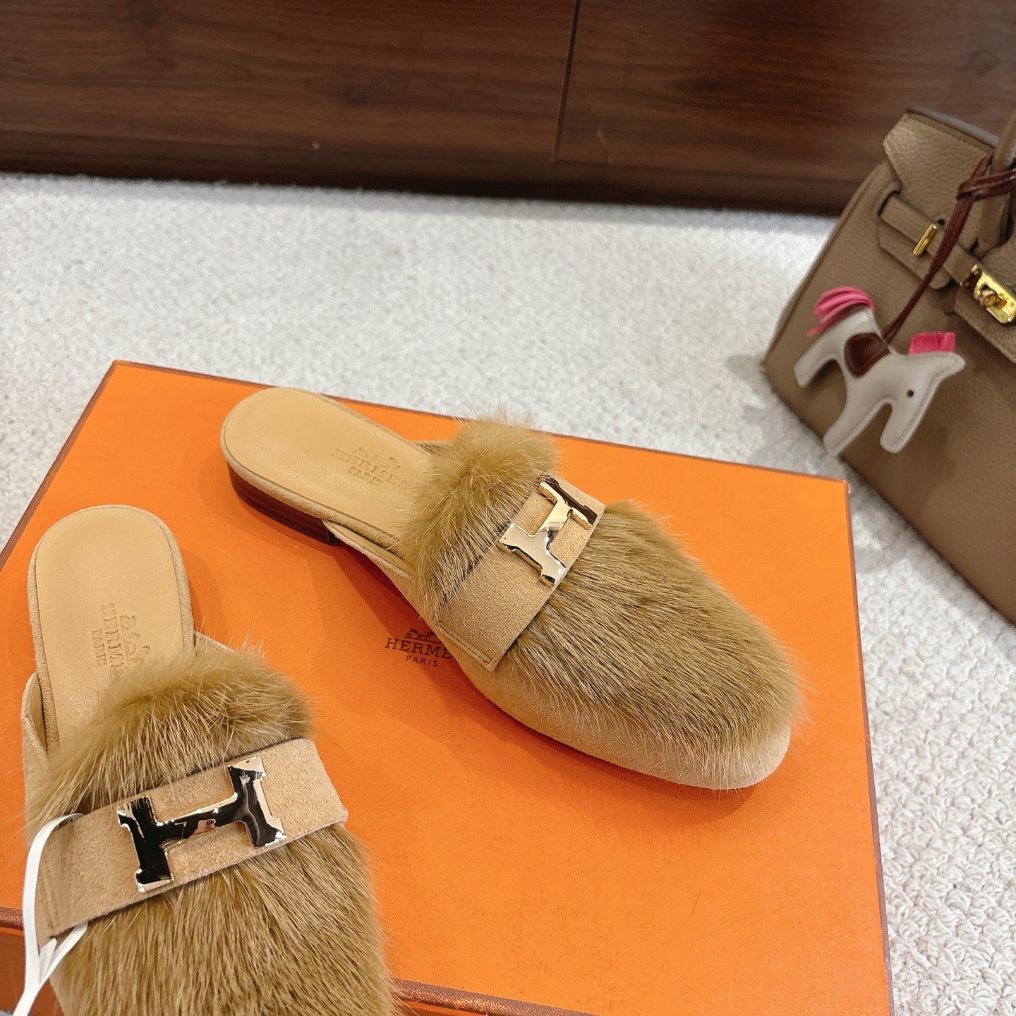 Hermès Mink Suede Loafers & Mules – Autumn/Winter Collection