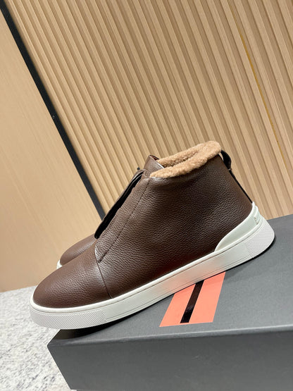 Zegna Triple Stitch High-Top Casual Shoes – 2025SS