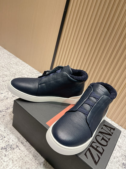 Zegna Triple Stitch High-Top Casual Shoes – 2025SS