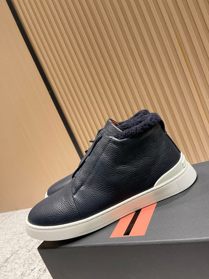 Zegna Triple Stitch High-Top Casual Shoes – 2025SS