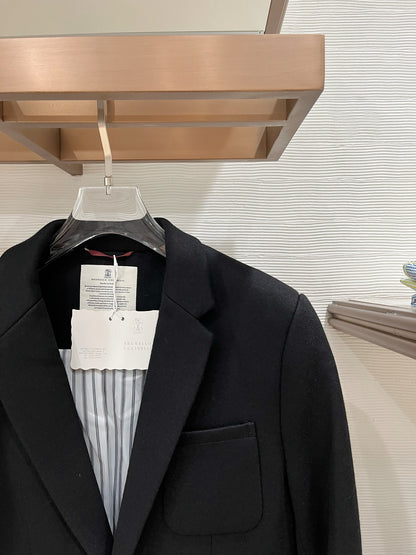 Brunello Cucinelli Men's Slim Fit Mixed Fabric Blazer – 2025FW