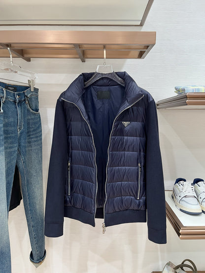Prada Spliced Knit Down Jacket – FW2024