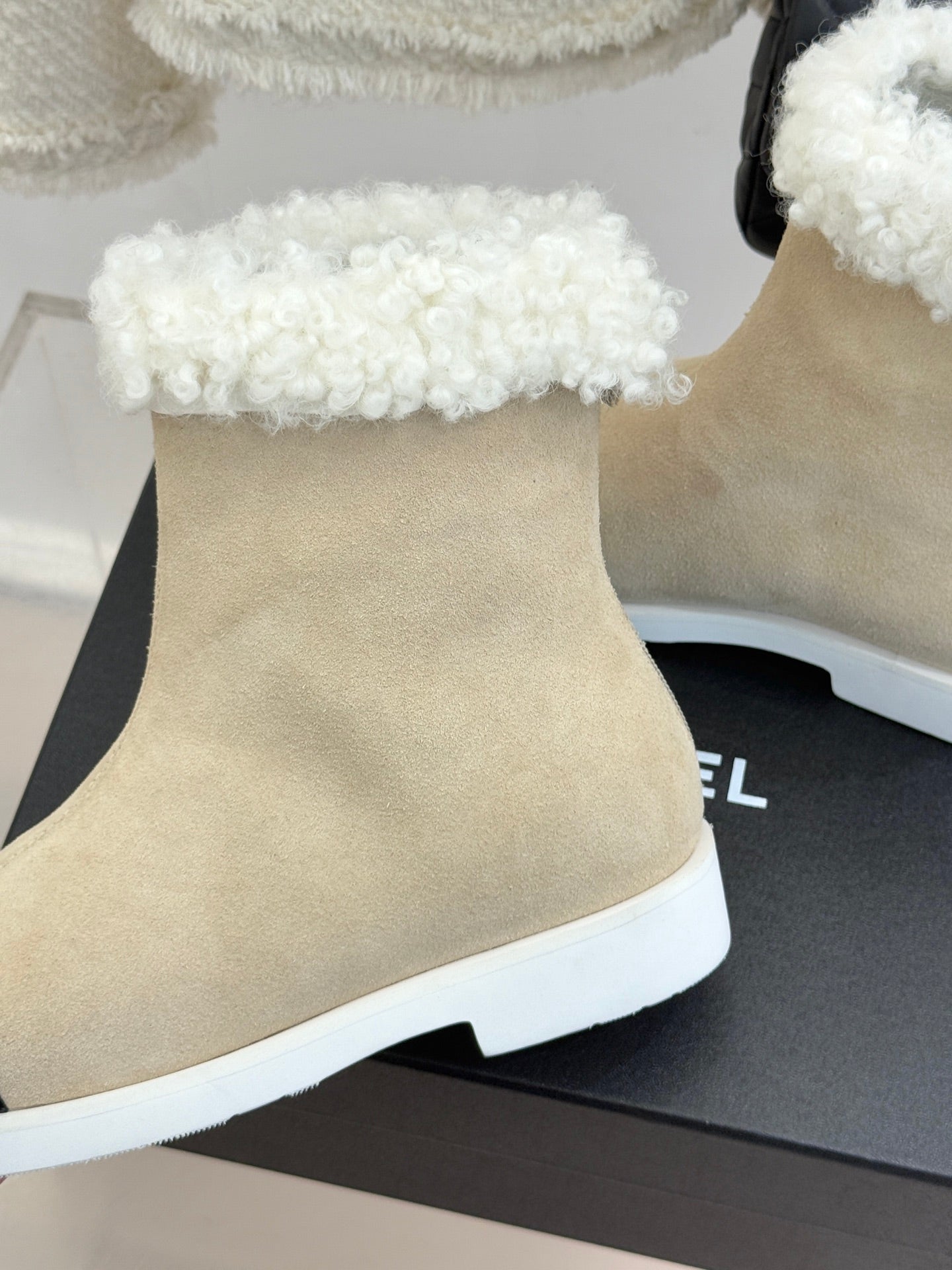 Chanel 25K Double C Fur Snow Boots