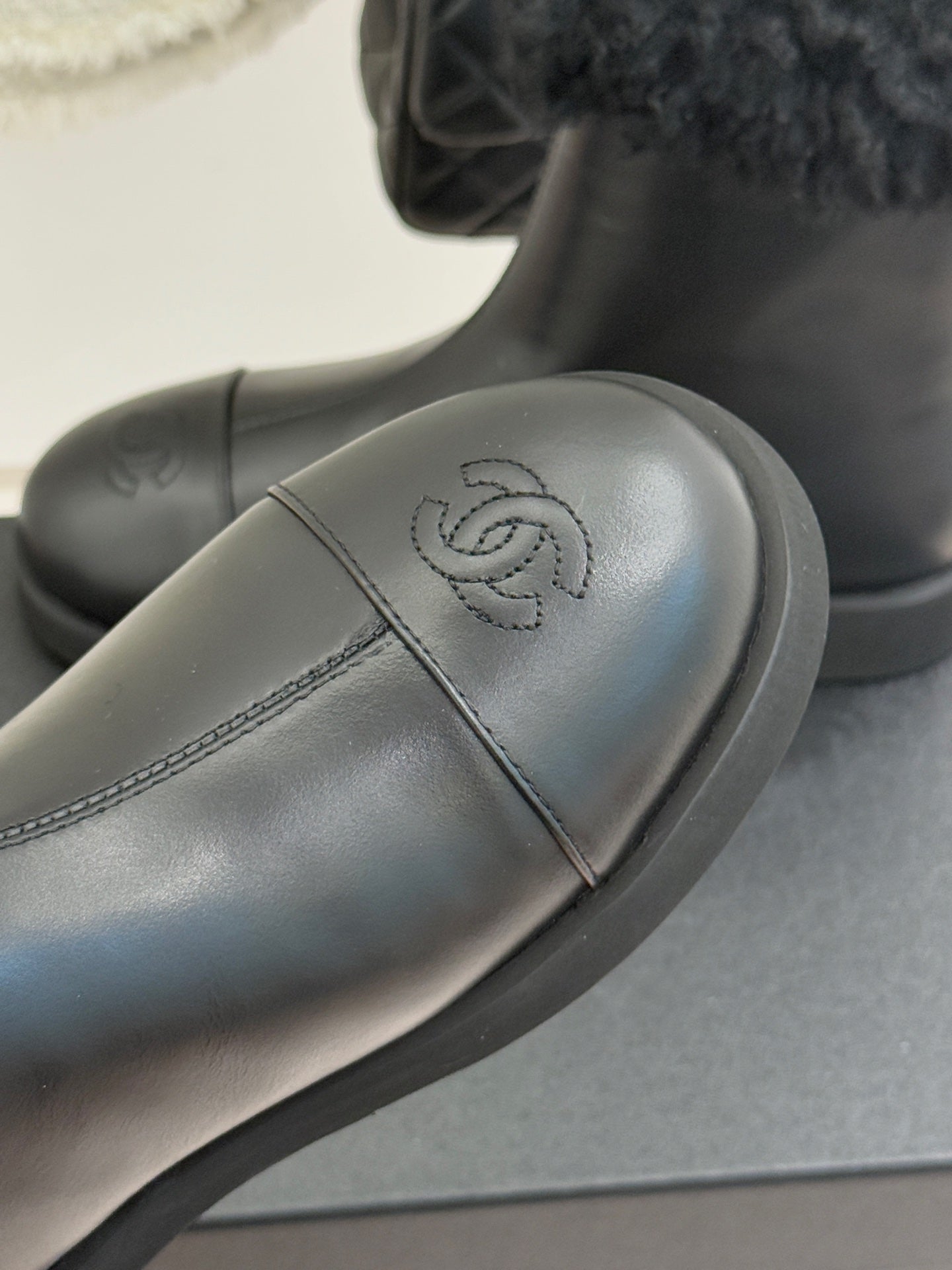 Chanel 25K Double C Fur Snow Boots