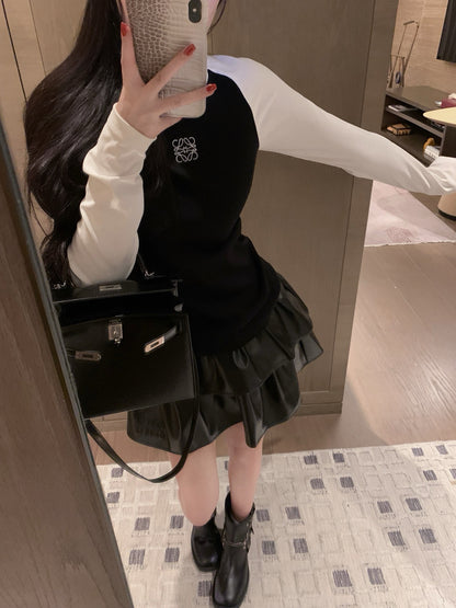Loewe Classic Logo Embroidered Color-block Crewneck Sweatshirt