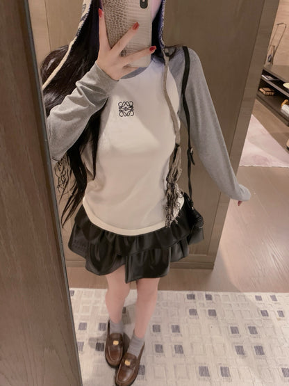 Loewe Classic Logo Embroidered Color-block Crewneck Sweatshirt