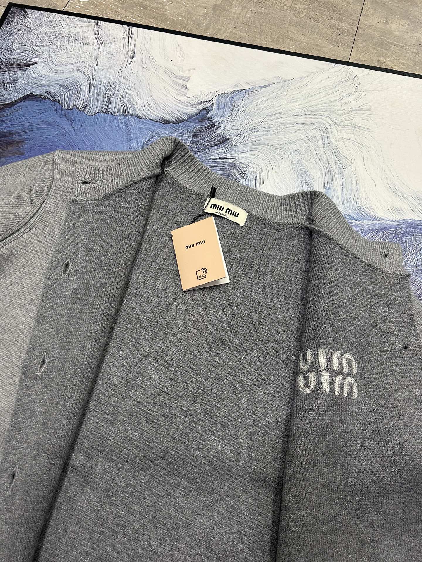 Miu Miu Logo Wool Blend Cardigan – 25FW