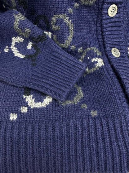 Gucci Double G Monogram Knit Cardigan